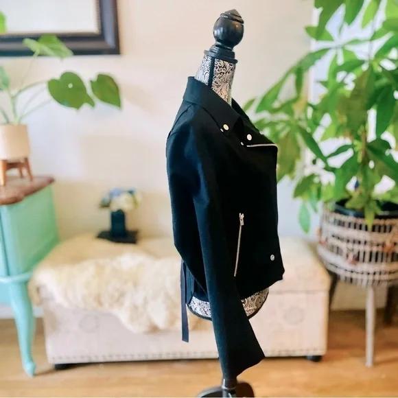 Helmut Lang Moto Biker Cotton Jacket, Size Large - Picture 7 of 13